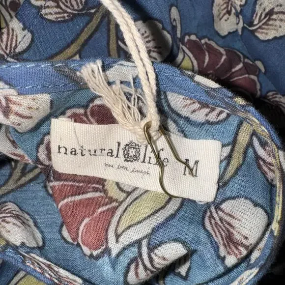 NWT WOMENS NATURAL LIFE FLORAL FARMHOUSE DRESS MEDIUM (U16) - Picture 5 of 5